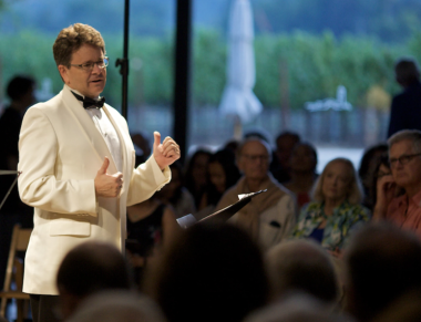 Michael Adams presenting for Music in the Vineyards