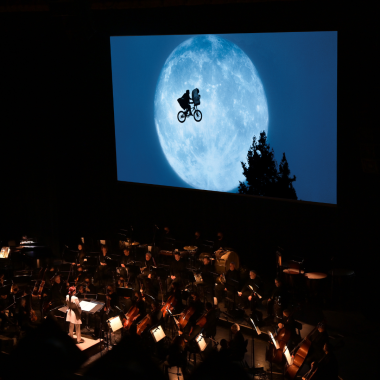 Symphony San Jose performs John Williams' Academy Award-winning score while film plays above the stage. 