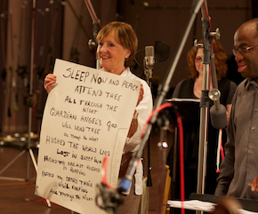 Flicka, with cue cards; Michael Morgan on the right Photos by Drew Altizer 