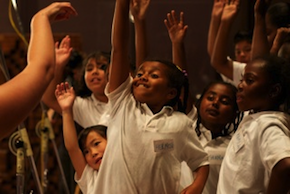 St. Martin de Porres School children at the Skywalker Sound recording session 