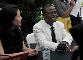 Gloria Chien and Anthony McGill sign CDs after their Carte Blanche concert Photo by Lilian Finckel