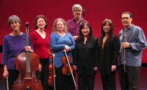 Earplay's Thalia Moore, Ellen Ruth Rose, Terrie Baune, Peter Josheff, Mary Chun, Brenda Tom, and Tod Brody Photo by Steve Ness