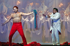 Ildar Abdrazakov's Mefistofele and Ramon Vargas' Faust were seen in European movie theaters Photo by Cory Weaver