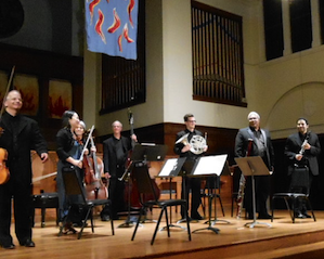 Eos performers Saturday night: founder-director Craig Reiss on the left, clarinetist-composer Jose González on the right Photo by Janos Gereben 