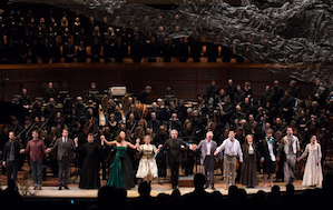 MTT, Holloway, and the cast take the final bow 