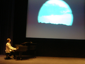 Composer-performer Stephen Horne at work 