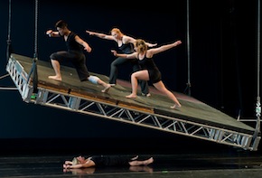 Hover Spaced: Dudley Flores, Sharon Gallagher, Deborah Saputo; under: Stacey Printz Photo by Jeff Zender 