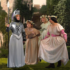 Warrior and would-be ladies: Jennifer Ashworth as Princess Ida, Michael Desnoyers as Cyril, Chris Uzelac as Florian and Robert Vann as Prince Hilarion Photos by Lucas Buxman