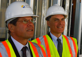 Randall Kline and Mark Cavagnero show off the building Photos by Janos Gereben