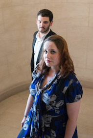 Kate Allen as Lucretia, Chris Carr as Tarquinius Photo by Kristen Loken