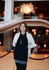 New Merolina Talya Lieberman in the lobby of the Metropolitan — a visitor for now, but a prospective cast member Photo by Anna Wu