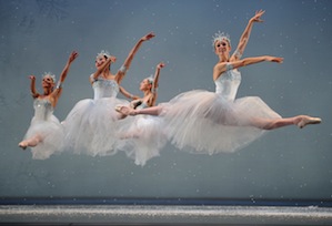 Snowflakes in the air in the Opera House Photo by Erik Tomasson