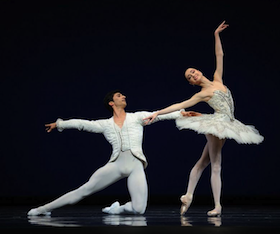 Mathilde Froustey and Davit Karapetyan in Gsovsky's <em>Grand Pas Classique</em> Photo by Erik Tomasson