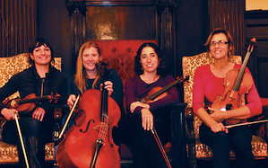 String Arcade Quartet: Celia Harris, violin; Robin Reynolds, cello; Alisa Rose, violin; Emily Onderdonk, viola Photo by Lorrie Murray