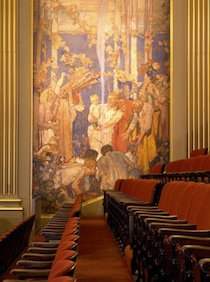 One of the Brangwyn murals, as seen from the Herbst balcony 