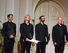 Rod Lowe, Chip Grant, Cole Thomason-Redus, and Jeff Bennett at the Friday concert 