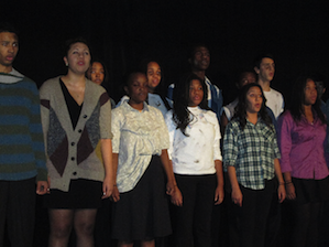 Young Musicians Choral Orchestra (front row): Ari Gumora, Melissa Angulo, E'Niyah Wilson, Deja Maher, Marisol DeAnda, Ari Williams