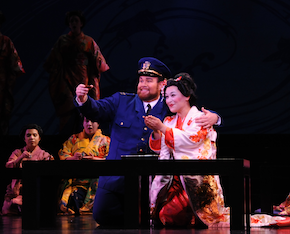 Tenor James Callon as BF Pinkerton and soprano Cecilia Violetta López as Cio-Cio-san. Photo by Pat Kir