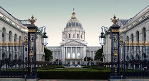 On the National Historic Register, from left to right: War Memorial, City Hall, Opera House