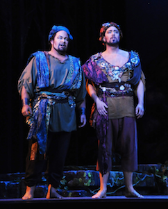  Tenor James Callon as Nadir and baritone Zachary Altman as Zurga in Opera San José’s The Pearl Fishers. Photo by Pat Kirk