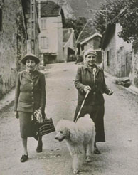 Alice B. Toklas and Gertrude Stein, with their dog Basket II, ca. 1941 Photo courtesy of The Bancroft Library