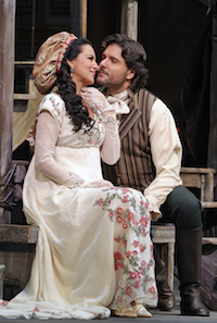 Angela Gheorghiu (Tosca) and Massimo Giordano (Cavaradossi). Photo by Cory Weaver.