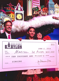 Winner Marisol De Anda, with Jake Heggie and Tammy Nelson, BBB cast member Photo by Ron Fujie