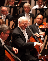 Michael Grebanier, having fun on another occasion, not plumbing the very depth of music as at this concert Photo by Kristen Loken