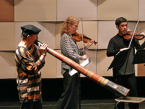 Stephen Kent and the Del Sol String Quartet performing Sculthorpe's works