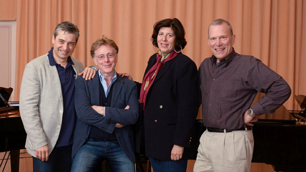 Producing a world premiere: conductor Nicola Luisotti, composer Marco Tutino, stage director Francesca Zambello, SFO General Director David Gockley (Photo by Scott Wall/San Francisco Opera)