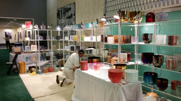 A crystal tones booth at the International Globe Sound Healing Conference.