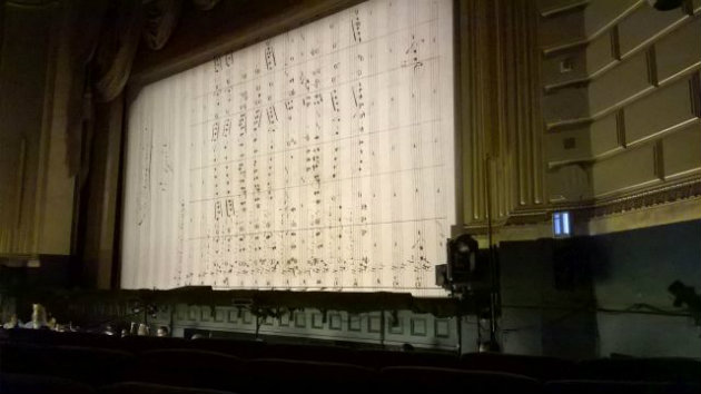 Scrim in the War Memorial for Die Meistersinger von Nürnberg (Photo by Janos Gereben)