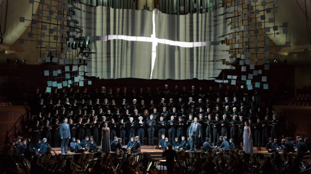 (Soloists from left to right) Shenyang, Joélle Harvey, Brandon Jovanovich, Sasha  Cooke, and Pacific Boychoir behind them. (Photo by Stefan Cohen)