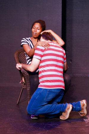 Yemonja Stanley as Ms Jessel and Nicholas Harmantzis as Peter Quint (Photo by Blythe Tai)