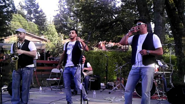 Saxophonist Romeo Kurtali, singers Beni Kurtis and Ferdi Demir of the Sazet Band (Photo credit J & N Production)