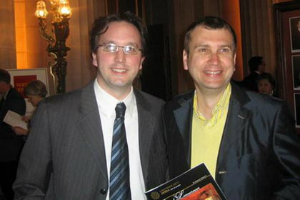 Matthew Shilvock with Dmitry Samitov, General Manager of Volgograd Music Theater