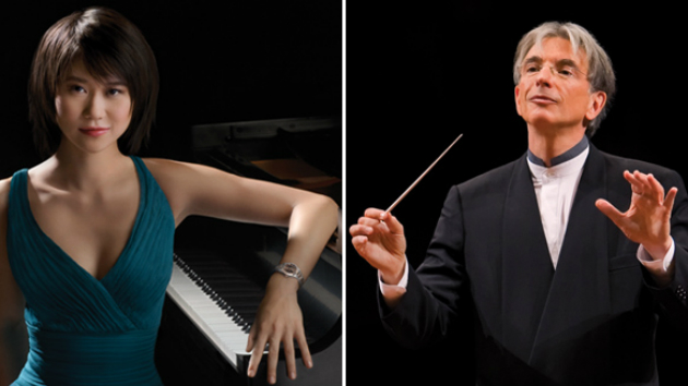 Pianist Yuja Wang and Principal Guest Conductor Michael Tilson Thomas.