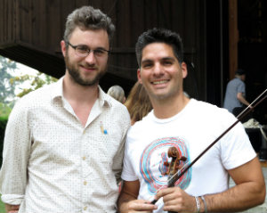 Sam Adams with Britt Orchestra violinist Juan Jaramillo (Photo by Jason Victor Serinus)