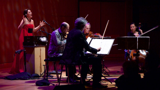 The Kronos Quartet performs with Mariana Sadovska in Kronos Festival 2016: Explorer Series, Feb 4 at SFJAZZ (Photo by Evan Neff)