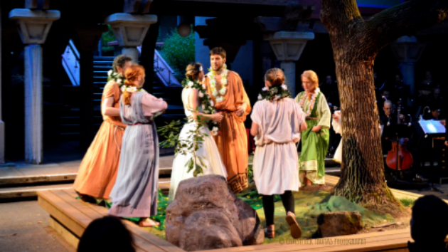 The cast performing in the courtyard of the First Presbyterian Church in San Anselmo. (Photo by Steve Thomas)