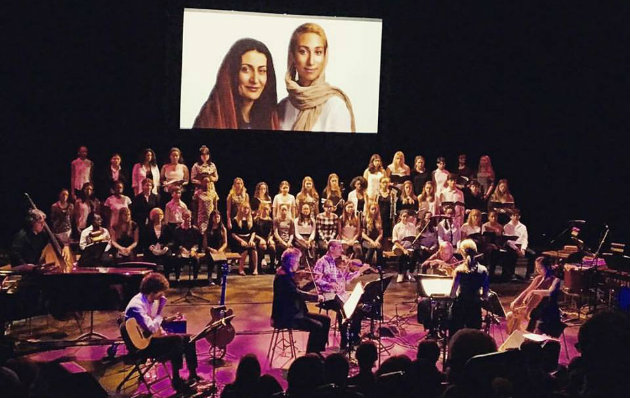 The Kronos Quartet and Brooklyn Youth Chorus performing <em>Sound, Only Sound Remains</em> at its U.S. premiere.